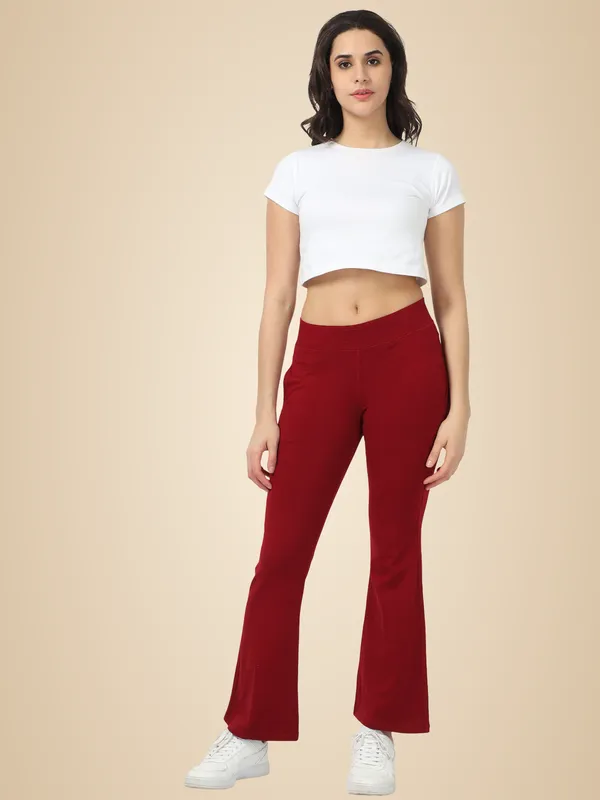 Dark_Pink_Cotton_Ladies_Pant_Formal_For_Women