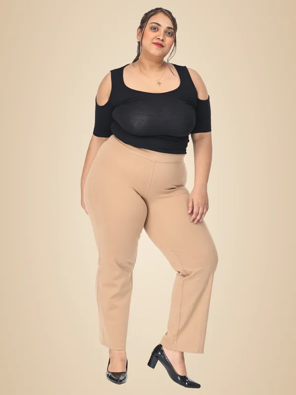 Khaki_Plus_Size_Tummy_Tucker_For_Formal_Trouser_For_Women