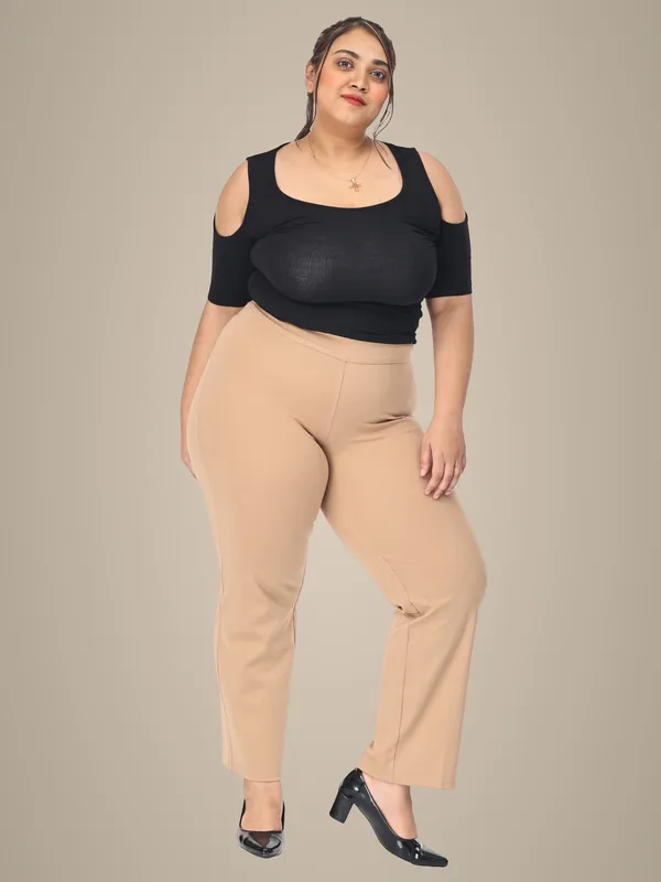 Khaki_Plus_Size_Tummy_Tucker_For_Formal_Trouser_For_Women