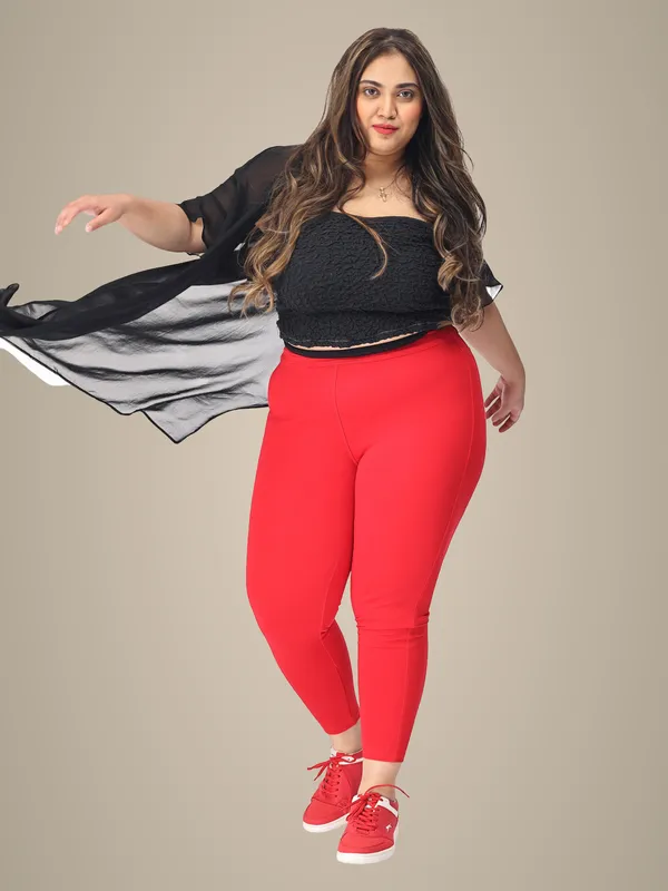 Red_Plus_Size_Tummy_Tucker_Jegging_For_Women