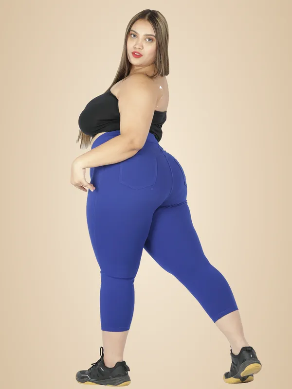 Royal_Blue_Tummy_Tucker_Capris_For_Women