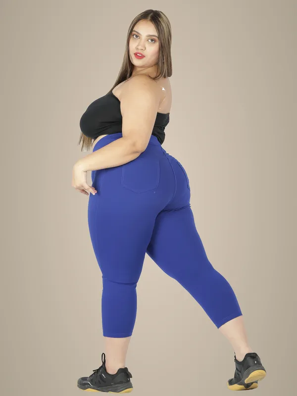 Royal_Blue_Tummy_Tucker_Capris_For_Women