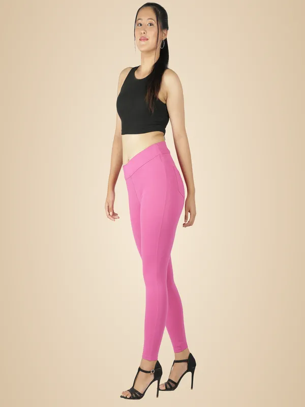 Pink_Tummy_Tucker_Jeggings_For_Women