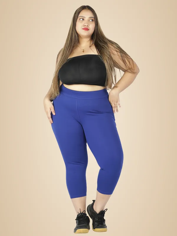 Royal_Blue_Plus_Size_Tummy_Tucker_Capri_For_Women