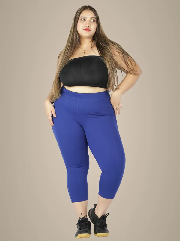 Royal_Blue_Plus_Size_Tummy_Tucker_Capri_For_Women