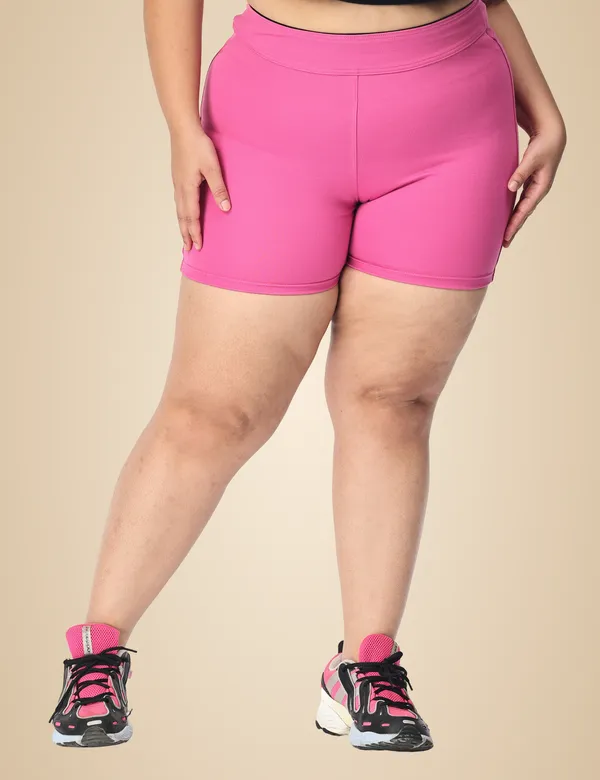 Pink_Plus_Size_Tummy_Tucker_Shorts_For_Women