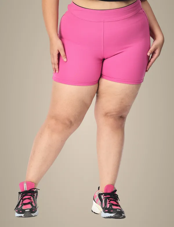 Pink_Plus_Size_Tummy_Tucker_Shorts_For_Women