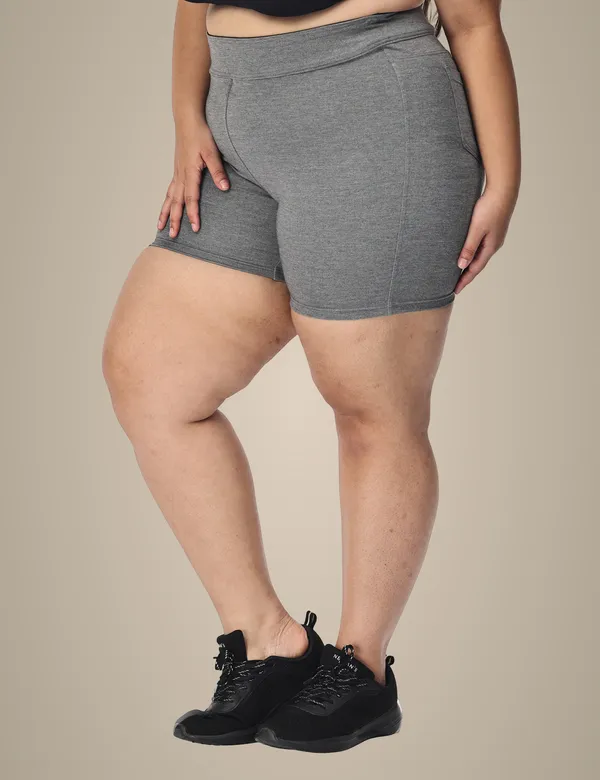 Grey_Plus_Size_Tummy_Tucker_Shorts_For_Women