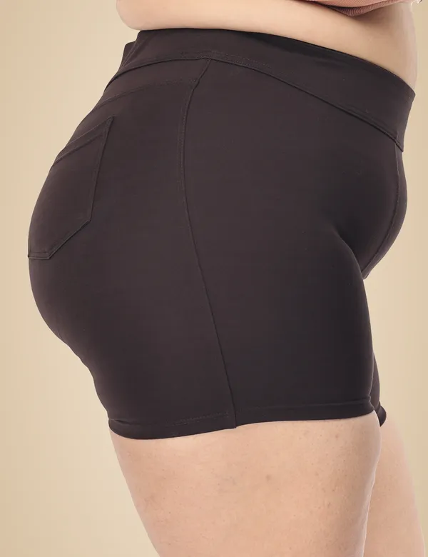 Coffee_Brown_Plus_Size_Tummy_Tucker_Shorts_For_Women