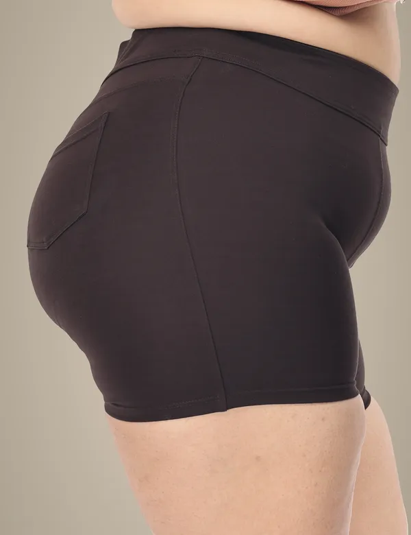 Coffee_Brown_Plus_Size_Tummy_Tucker_Shorts_For_Women