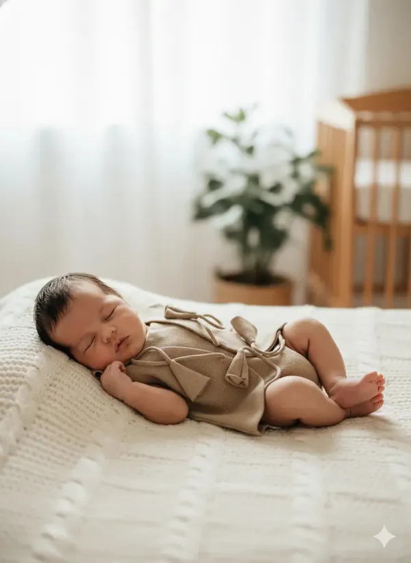 Bhagyavastra™_Chandan_(Sandalwood)_Dyed,_100%_Cotton,_Lucky_&_Herbal_Newborn_Baby_Top_(Jhabla)_0–3_Months