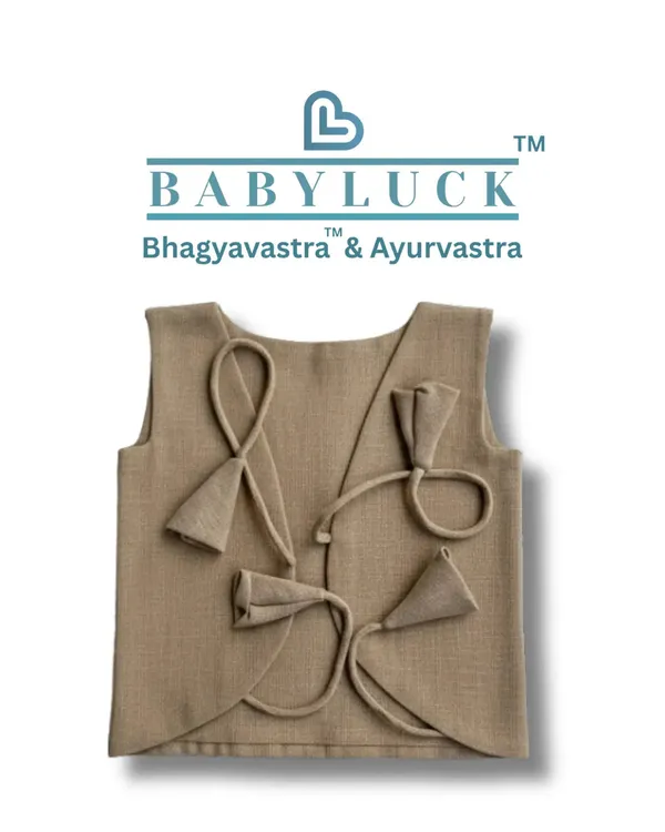 Bhagyavastra™_Chandan_(Sandalwood)_Dyed,_100%_Cotton,_Lucky_&_Herbal_Newborn_Baby_Top_(Jhabla)_0–3_Months