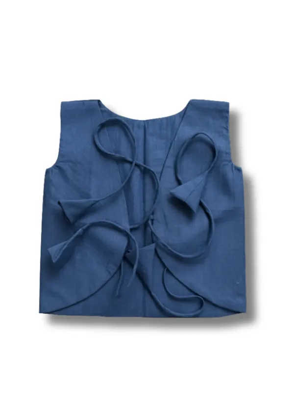 Bhagyavastra™_Indigo_Dyed_(Blue),_100%_Cotton,_Lucky_&_Herbal_Newborn_Baby_Top_(Jhabla)_0–3_Months