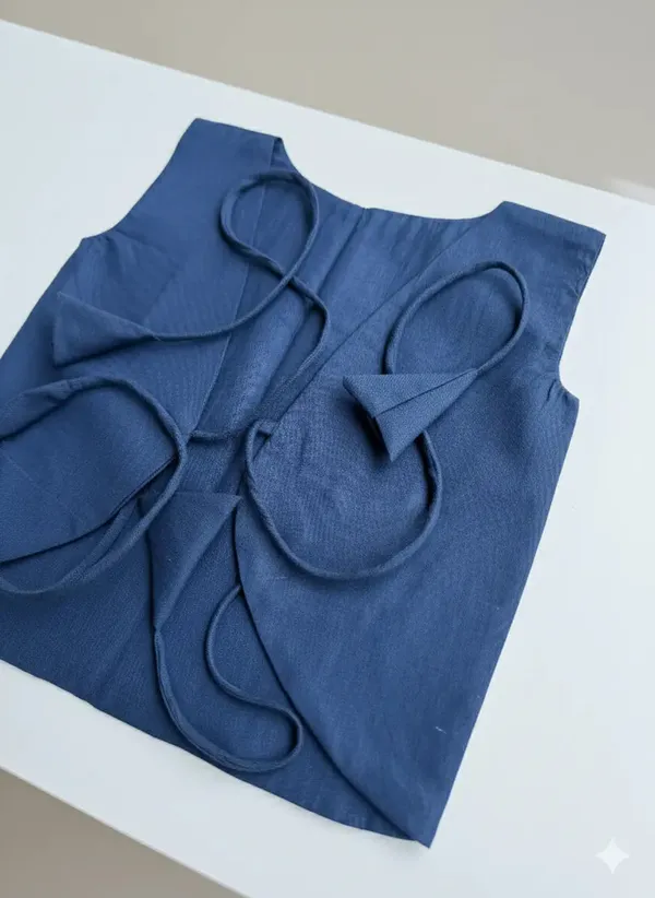 Bhagyavastra™_Indigo_Dyed_(Blue),_100%_Cotton,_Lucky_&_Herbal_Newborn_Baby_Top_(Jhabla)_0–3_Months
