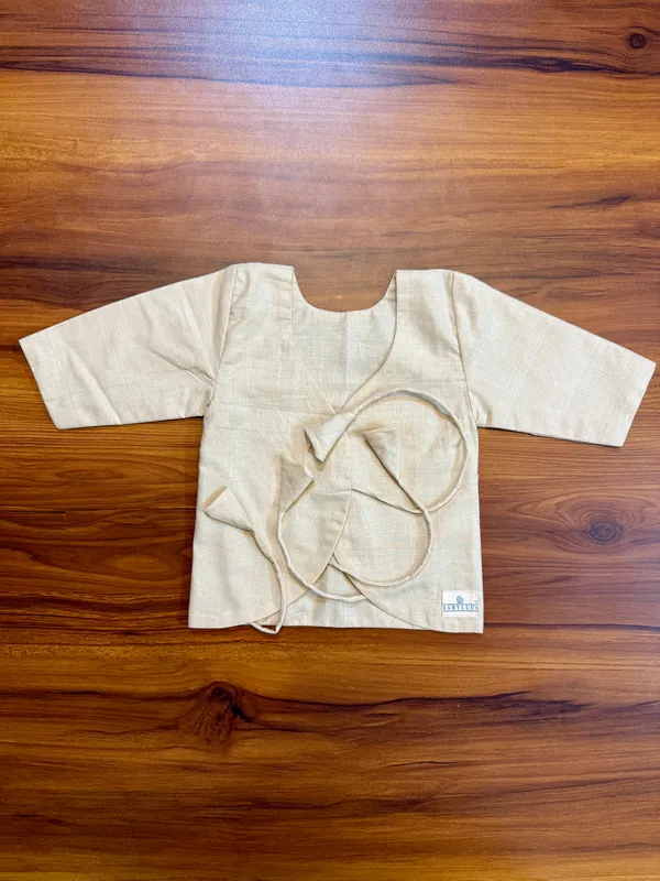 Bhagyavastra™_Neem_Dyed_(Off-White_&_Cream),_100%_Cotton,_Lucky_&_Herbal_Newborn_Baby_Top_(Jhabla)_0–3_Months