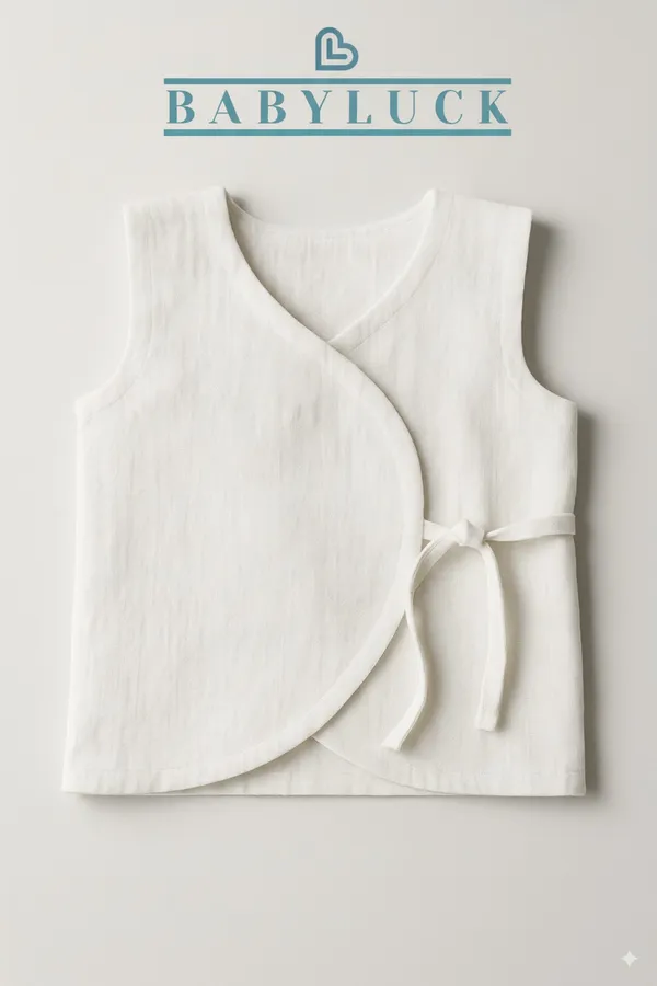 Bhagyavastra™_Natural_White,_100%_Cotton,_Lucky_&_Herbal_Newborn_Baby_Top_(Jhabla)_0–3_Months