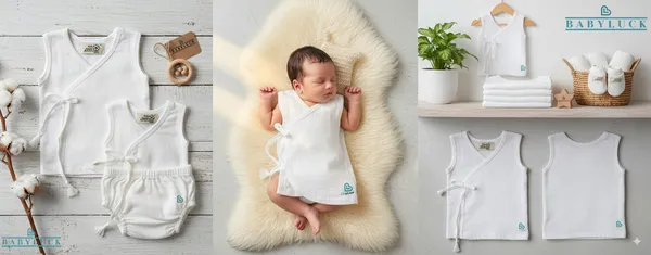 Bhagyavastra™_Natural_White,_100%_Cotton,_Lucky_&_Herbal_Newborn_Baby_Top_(Jhabla)_0–3_Months