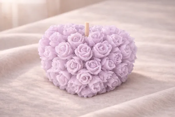 Lavender_Heart_Of_Roses_Soya_Wax_Candle_For_Home_(Pack_Of_4_)