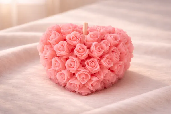 Pink_Heart_Of_Roses_Soya_Wax_Candle_For_Home_(Pack_Of_4_)