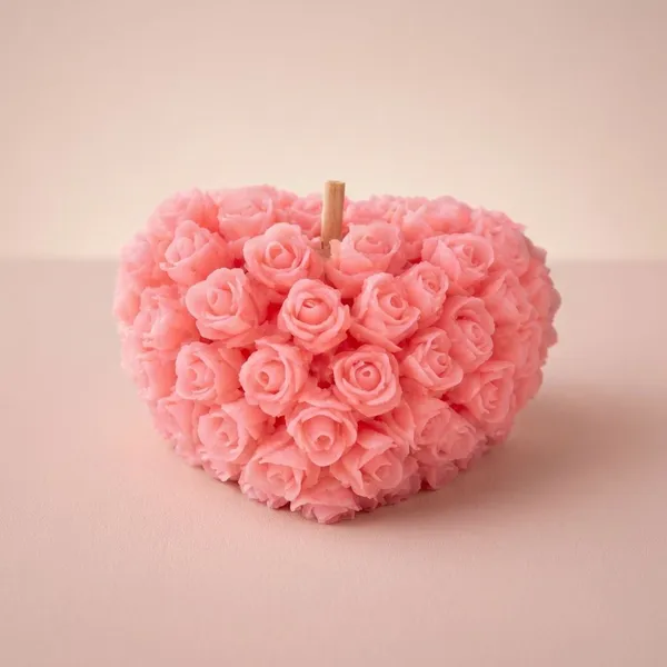 Pink_Heart_Of_Roses_Soya_Wax_Candle_For_Home_(Pack_Of_4_)