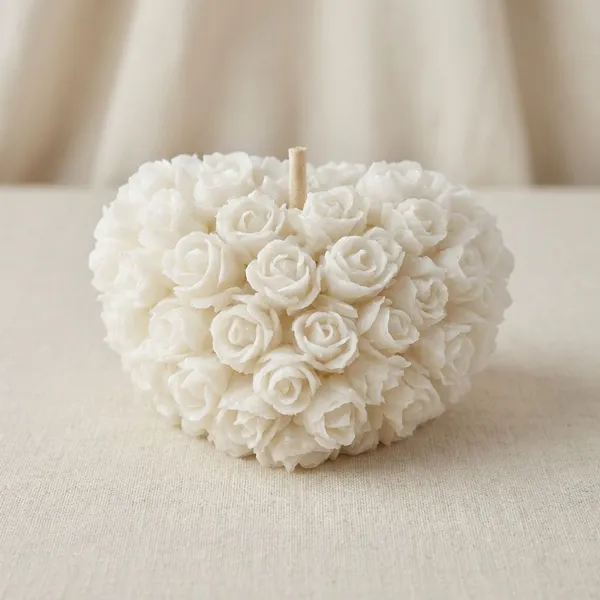 White_Heart_Of_Roses_Soya_Wax_Candle_For_Home_(Pack_Of_4_)