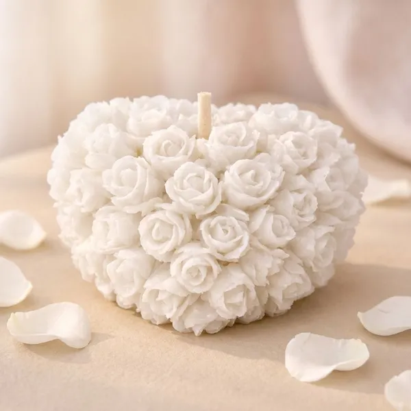 White_Heart_Of_Roses_Soya_Wax_Candle_For_Home_(Pack_Of_4_)