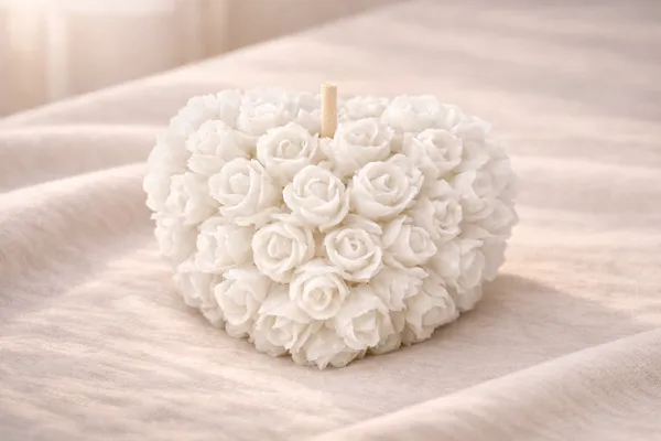 White_Heart_Of_Roses_Soya_Wax_Candle_For_Home_(Pack_Of_4_)