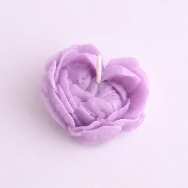 Lavender_Baby_Petal_Heart_Soya_Wax_Candle_For_Home_(Pack_Of_2_)