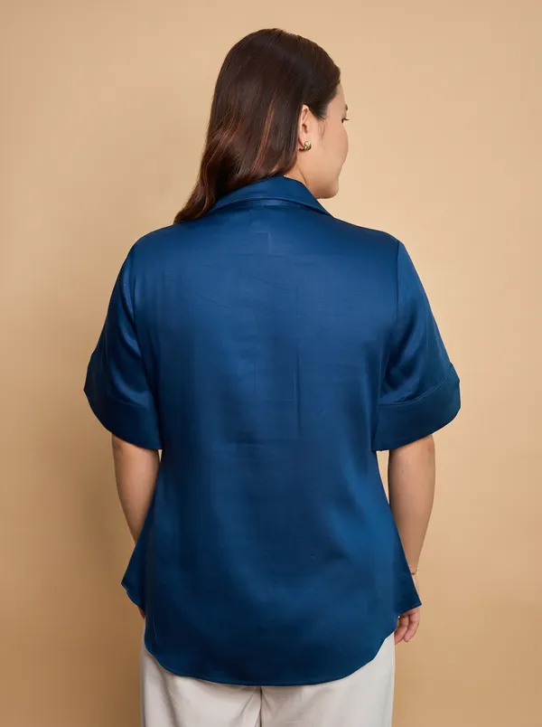 DANDALION_Blue_Premium_GIZA_Cotton_Shirt_For_Women