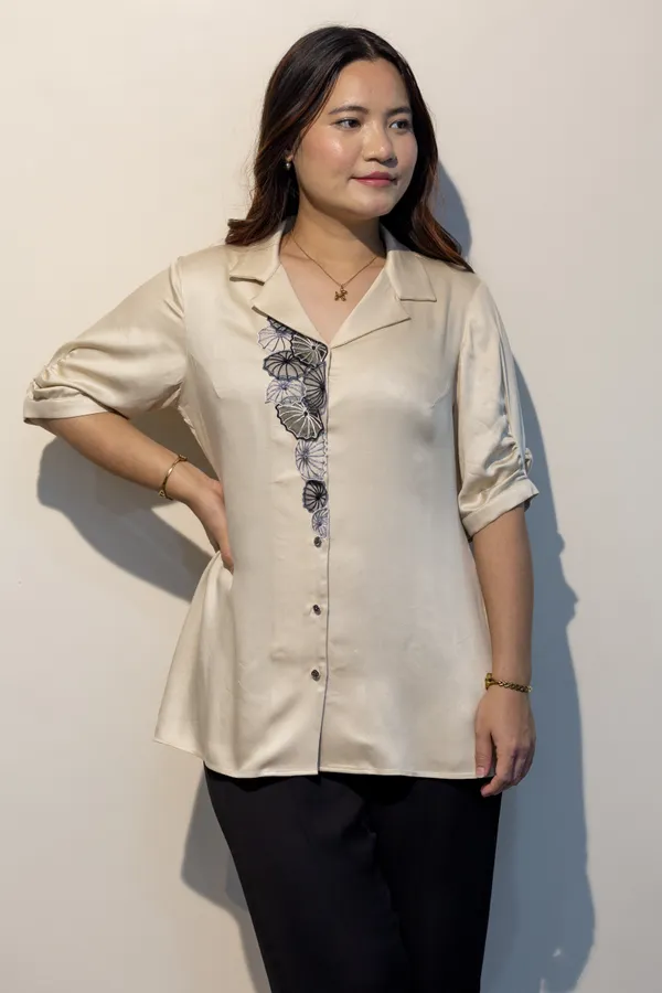 EURELLA_Off_White_Giza_Cotton_Premium_&_Elegant_Shirt_For_Women