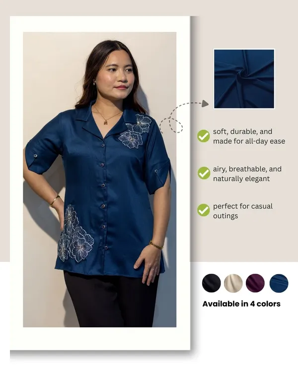 DAPHNE_Blue_Giza_Cotton_Premium_&_Elegant_Shirt_For_Women