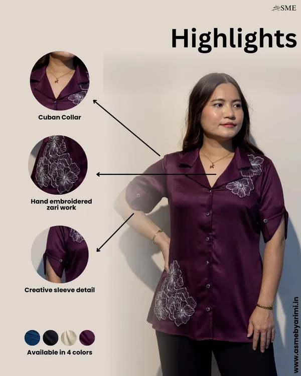 DAPHNE_Wine_Giza_Cotton_Premium_&_Elegant_Shirt_For_Women
