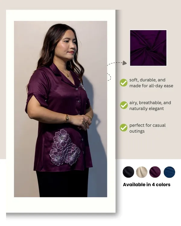 DAPHNE_Wine_Giza_Cotton_Premium_&_Elegant_Shirt_For_Women