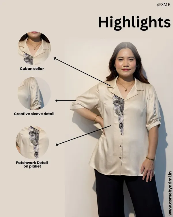 EURELLA_Off_White_Giza_Cotton_Premium_&_Elegant_Shirt_For_Women