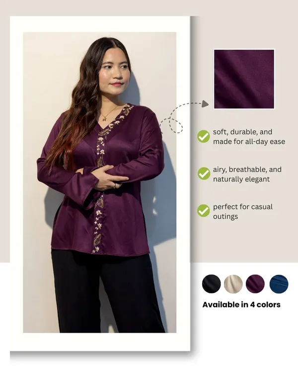 PAMELA_Wine_Giza_Cotton_Premium_&_Elegant_Shirt_For_Women