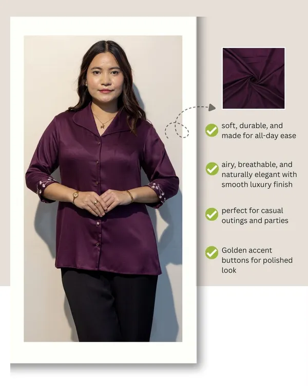 CLAIRE_Wine_Giza_Cotton_Premium_&_Elegant_Shirt_For_Women