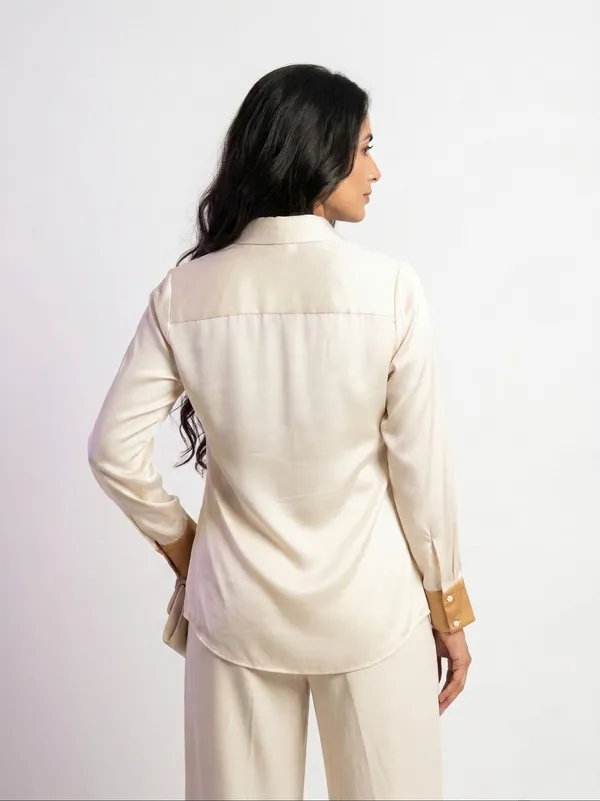 SHERYL_Off-white_Golden_LUXURY_Crepe_Premium_&_Elegant_Shirt_For_Women