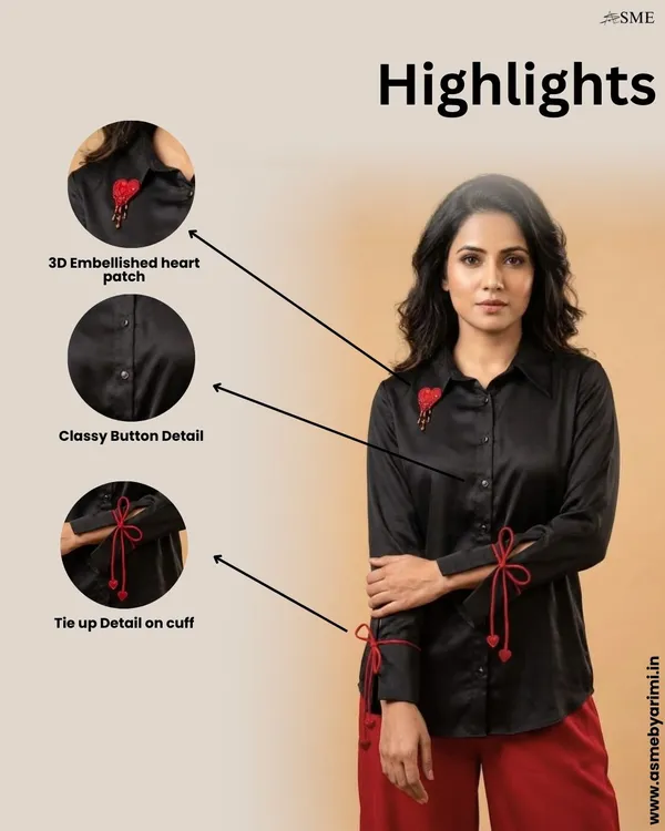 HEART_DROP_Black_Giza_Satin_Premium_&_Elegant_Shirt_For_Women