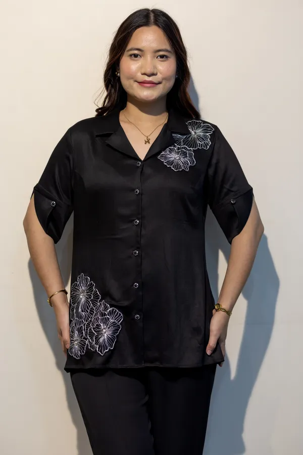 DAPHNE_Black_Giza_Cotton_Premium_&_Elegant_Shirt_For_Women