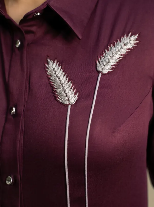 GRAIN_Wine_Premium_Giza_Cotton_Elegant_Shirt_For_Women