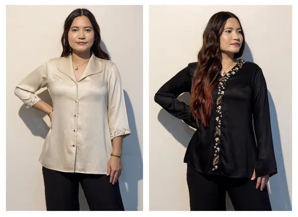 Claire_BEIGE_&_Pamela_BLack_Giza_cotton_shirts_Combo
