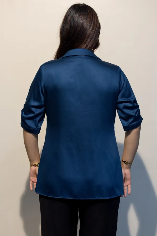 EURELLA_Blue_Giza_Cotton_Premium_&_Elegant_Shirt_For_Women