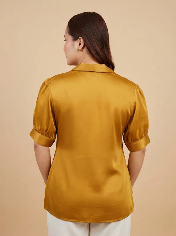 MYLAH_mustard_Premium_Giza_Cotton_Elegant_Shirt_For_Women