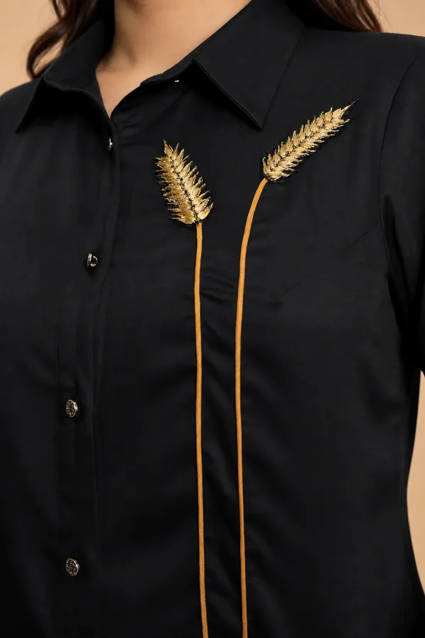 GRAIN_Black_Premium_Giza_Cotton_Elegant_Shirt_For_Women