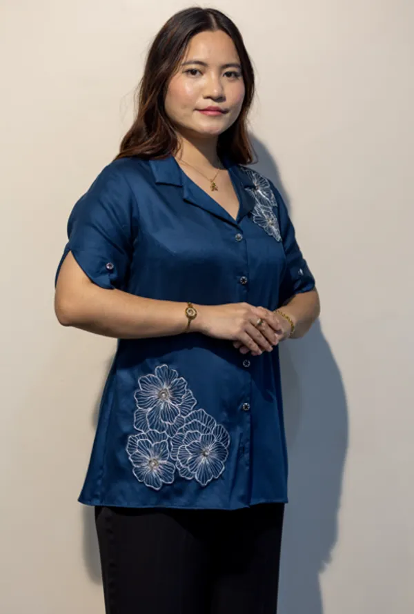 DAPHNE_Blue_Giza_Cotton_Premium_&_Elegant_Shirt_For_Women