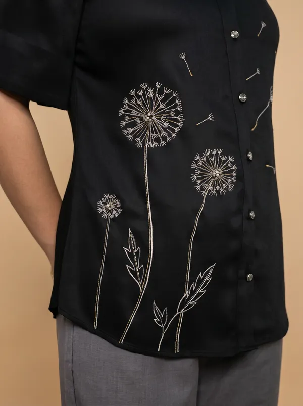DANDALION_Black_Premium_GIZA_Cotton_Shirt_For_Women