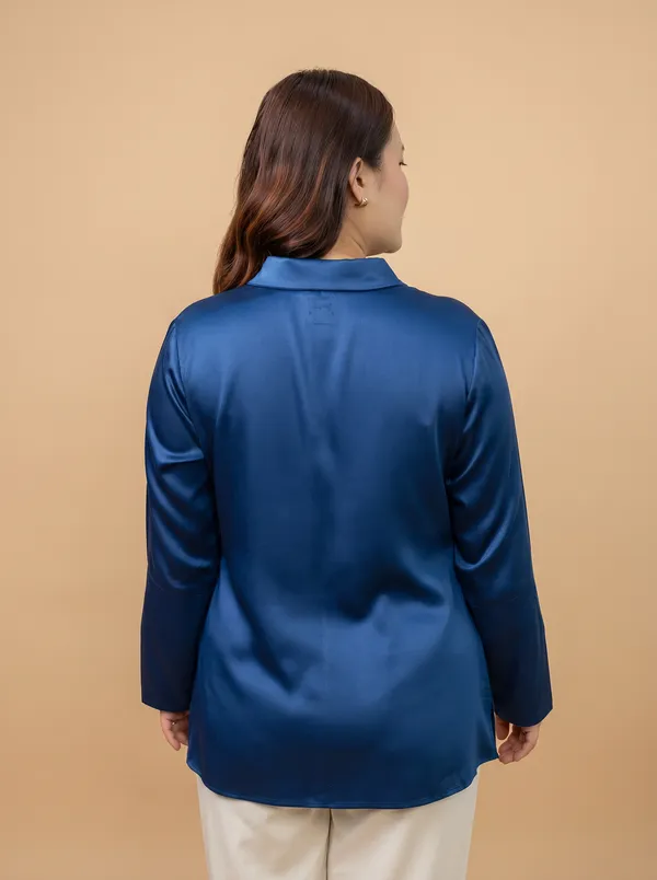 CELIO_Blue_Premium_Giza_Cotton_Elegant_Shirt_For_Women