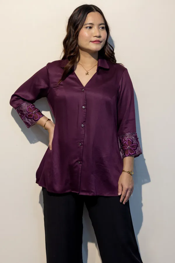 Daphne_BEIGE_&_Erica_WINE_Giza_cotton_shirts_Combo