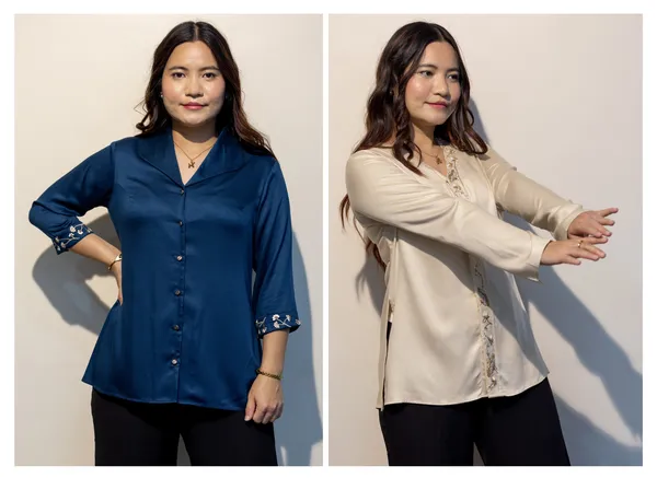 Claire_BLUE_&_Pamela_BEIGE_Giza_cotton_shirts_Combo