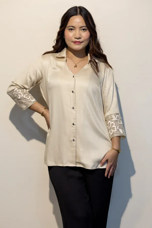 Pamela_BLUE_&_Erica_BEIGE_Giza_cotton_shirts_Combo